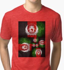 Afghan Afghanistan Flag T Shirt and Hoodie Tri-blend T-Shirt