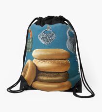 Bagels & Locks still life painting Drawstring Bag