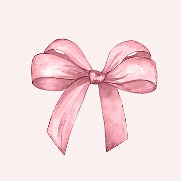Pink Bow Ribbon Knot Coquette Watercolor Painted | Sticker