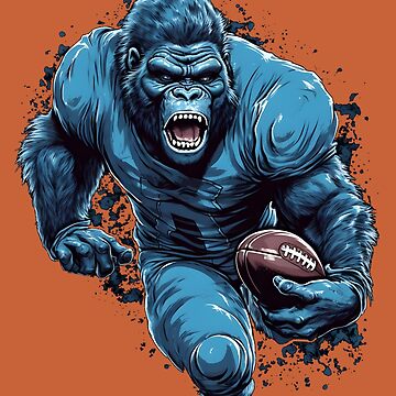 Gorilla Football, Active & Dynamic Art Sticker for Sale by InkedBeasts