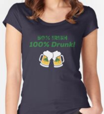 50% IRISH 100% DRUNK St. Patrick’s Day T Shirt Women's Fitted Scoop T-Shirt