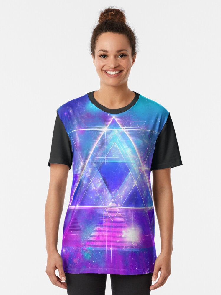 Alternate view of Space Vector 3 - Synth Galactic Vaporwave Graphic T-Shirt