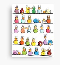 Funny Colorful Bird Farm Canvas Print