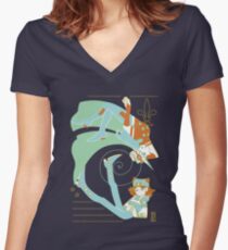 Camiseta entallada de cuello en V Proporción áurea