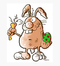 Cute Easter Bunny Cartoon Photographic Print