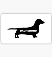 dachshund name silhouette Sticker
