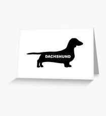dachshund name silhouette Greeting Card