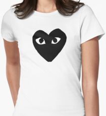 Comme des garçons Black Heart Play Women's Fitted T-Shirt