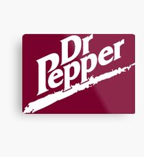 Dr Pepper 90s Maroon Background Metal Print