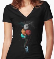 The Spaceman's Trip Women's Fitted V-Neck T-Shirt
