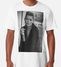 Rauchendes Kate Moss Schwarzweiss-Foto Longshirt