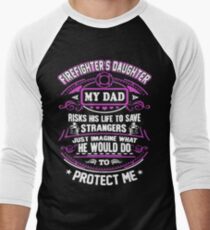 Firefighter's Daughter Life To Save Would Protect Men's Baseball ¾ T-Shirt