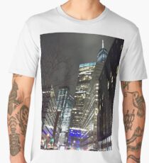Street, City, Buildings, Photo, Day, Trees, New York, Manhattan, Brooklyn Men's Premium T-Shirt