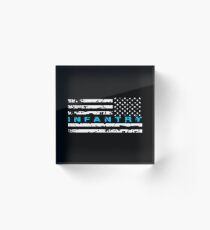 Army Infantry Blue Acrylic Block