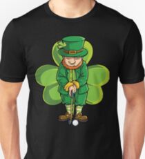 Leprechaun Golf T Shirt St Patricks Day Funny Sport Tee Gift Unisex T-Shirt