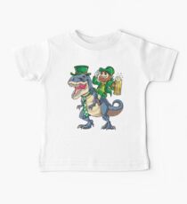 Leprechaun Riding Dinosaur T shirt T rex St Patricks Day Tee Baby Tee