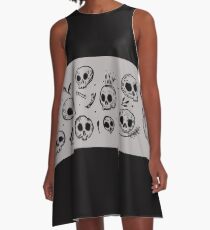 a pattern of small skulls A-Line Dress