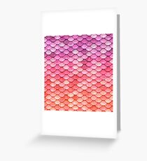 Rose Gold Blush Sparkle Faux Glitter Mermaid Scales Greeting Card