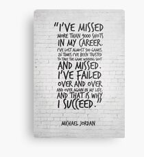 I've missed more than 9000 shots... Michael Jordan Inspirational Quote Metal Print