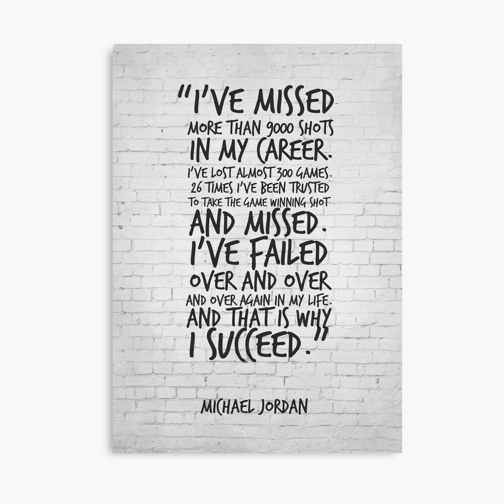 I've missed more than 9000 shots... Michael Jordan Inspirational Quote Canvas Print