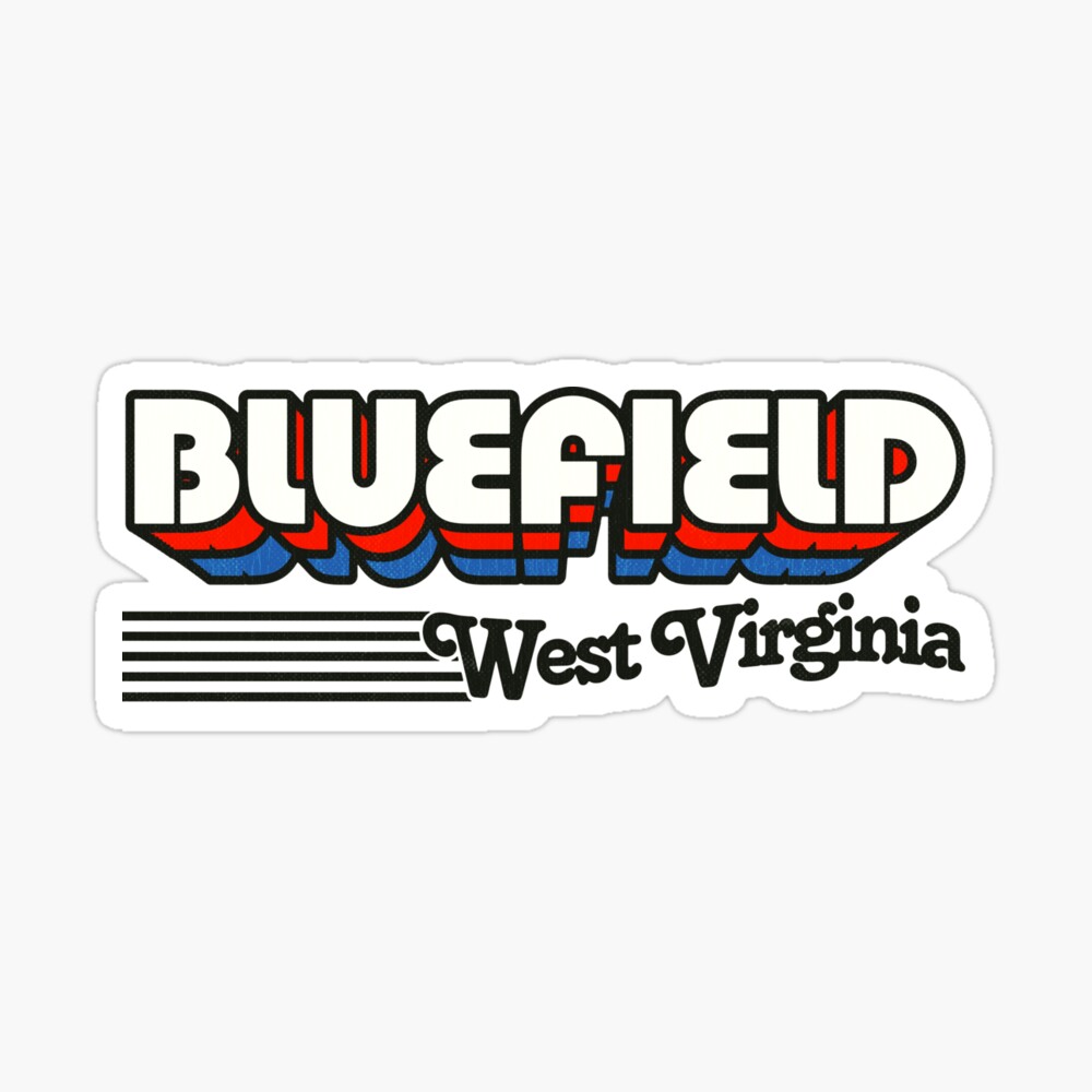 Bluefield, West Virginia | Retro Stripes Sticker