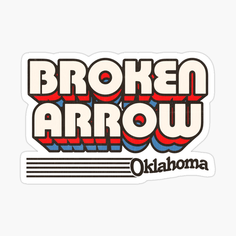 Broken Arrow, Oklahoma | Retro Stripes Sticker