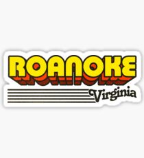 Roanoke, Virginia | Retro Stripes Sticker