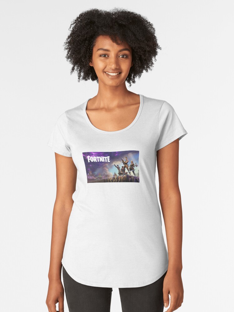 fortnite loading screen with writing women s premium t shirt by sbooth9 redbubble - fortnite ecriture