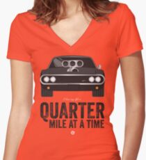 Cinema Obscura Series - The Fast & the Furious - Quarter Mile Women's Fitted V-Neck T-Shirt