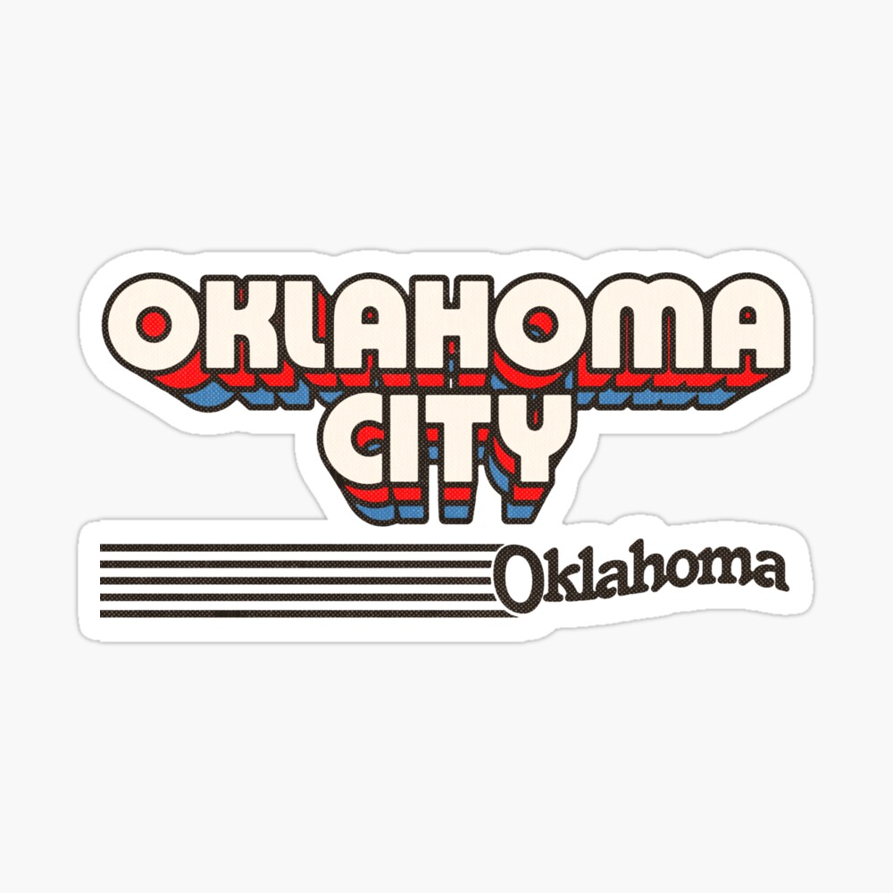 Oklahoma City, Oklahoma | Retro Stripes Sticker