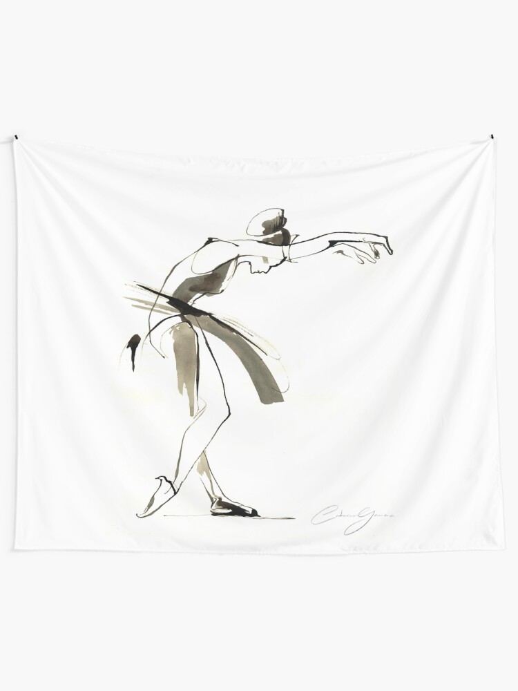 Alternate view of Dance Drawing Tapestry