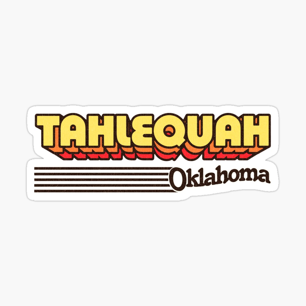 Tahlequah, Oklahoma | Retro Stripes Sticker