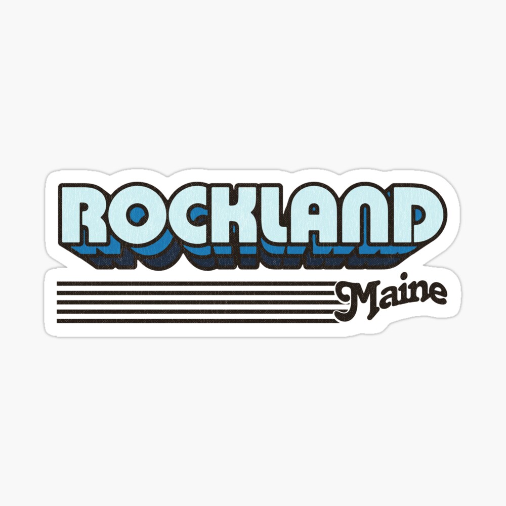 Rockland, Maine | Retro Stripes Sticker