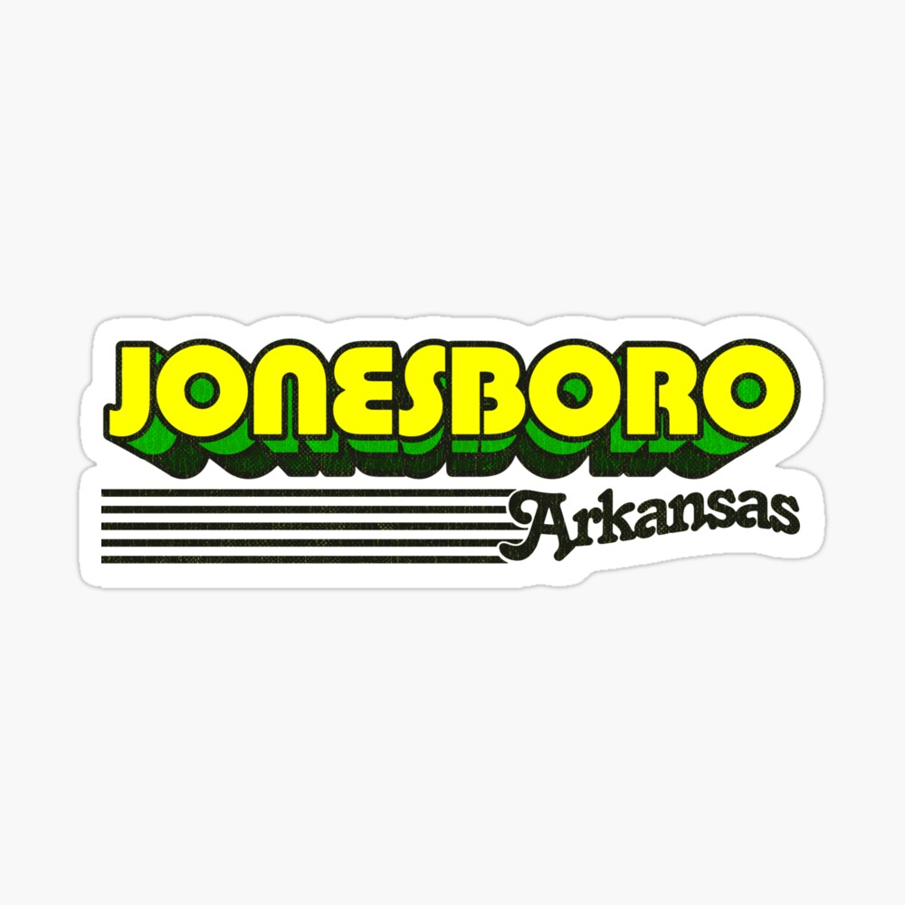 Jonesboro, Arkansas | Retro Stripes Sticker