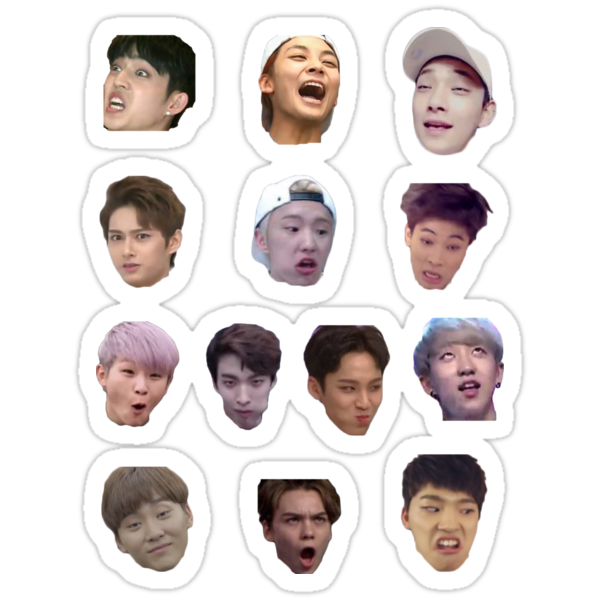 Seventeen Derp Faces Set Stickers by mangomilk Redbubble