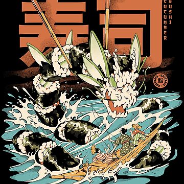 Sushi Dragon Attack! Poster Print