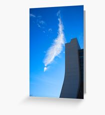 Wilson Hall at Fermilab with cloud Greeting Card