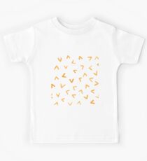 Orange Watercolor Abstract Brush Pattern Kids Tee