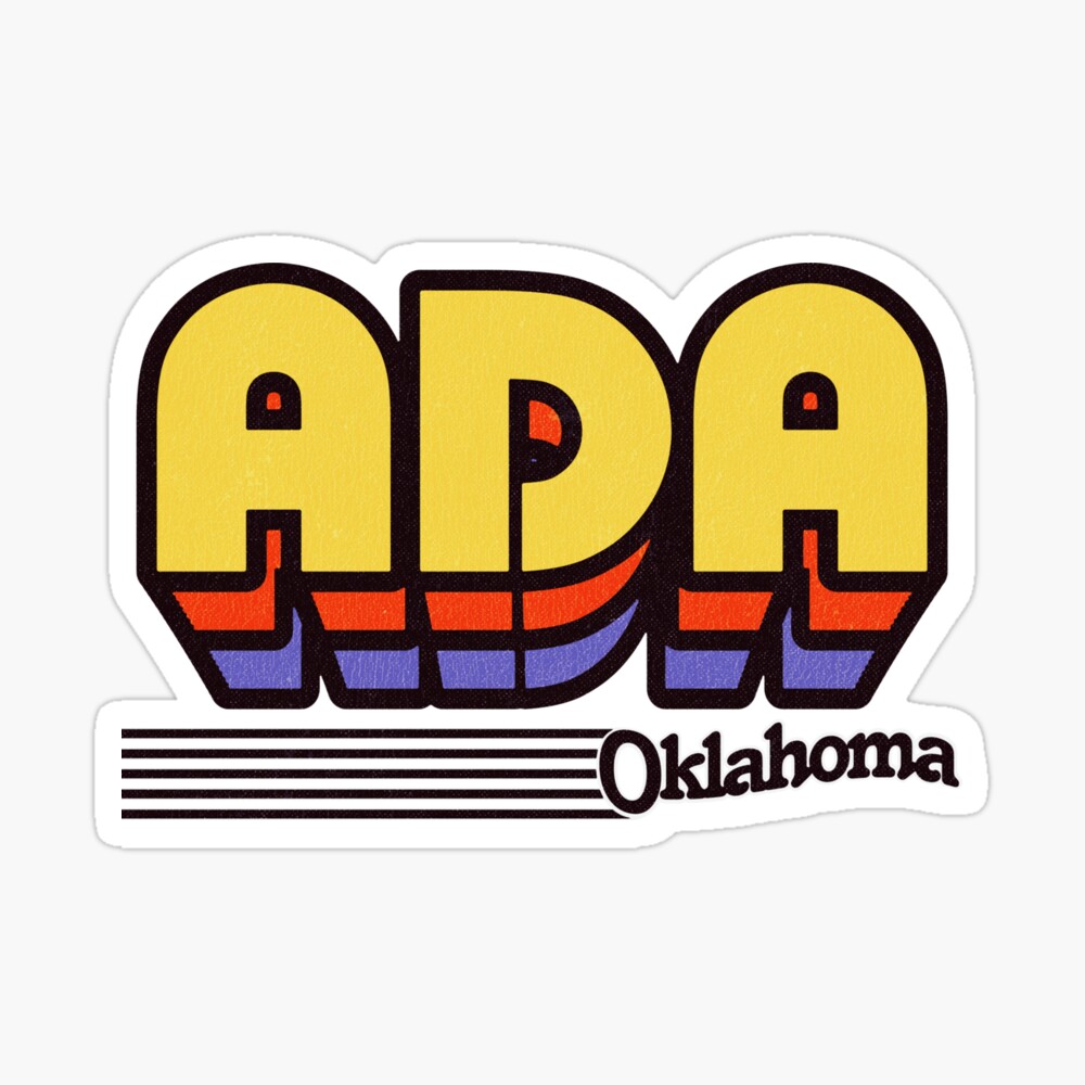 Ada, Oklahoma | Retro Stripes Sticker