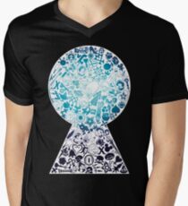Kingdom Hearts - Keyhole (blue) Men's V-Neck T-Shirt