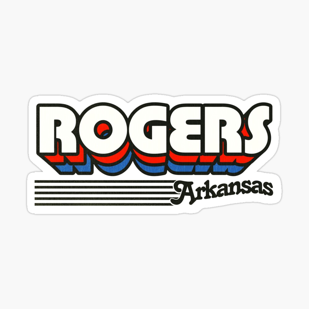 Rogers, Arkansas | Retro Stripes Sticker