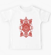 Damask in red Kids Tee