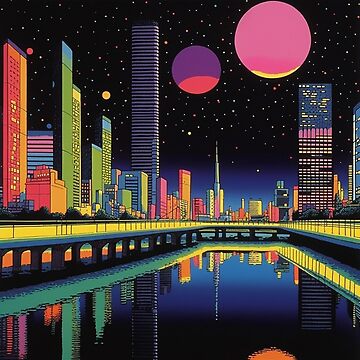 Hiroshi Nagai - City Pop Art At Night | Canvas Print