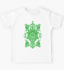 Damask in mint green Kids Tee
