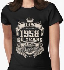 Born in July 1958 - 60 years of being awesome Women's Fitted T-Shirt