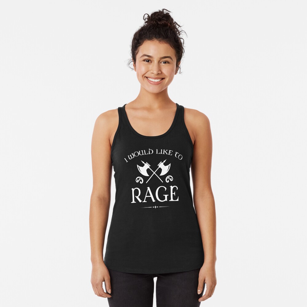 Barbarian - I Would Like To Rage Racerback Tank Top
