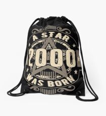 Birthday 18: 2000 a Star was born Drawstring Bag