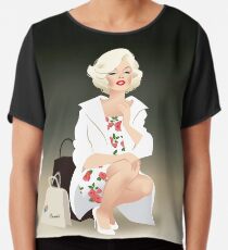 Marilyn weißer Mantel Chiffontop