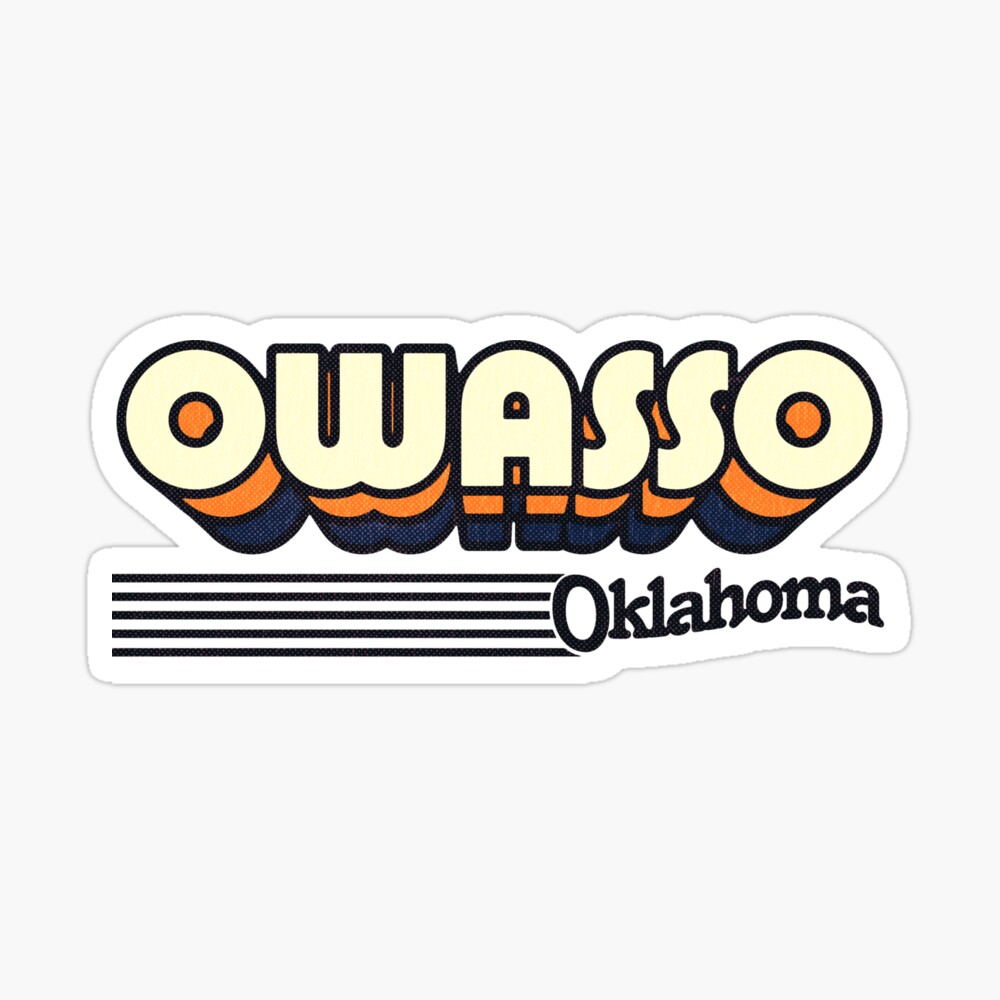 Owasso, Oklahoma | Retro Stripes Sticker