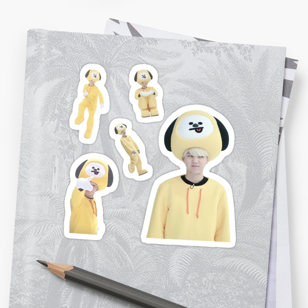  CUTE BTS  SUGA STICKER  Set from run ep 38 BT21 Merch  